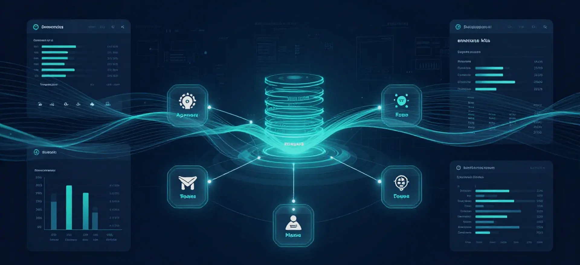 An office workspace with a computer displaying a graph showing growth, symbolizing success in search optimization services