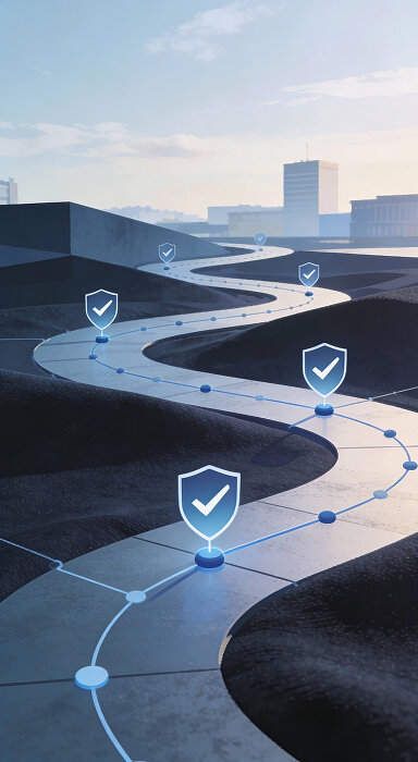 Illustration of a hand selecting a star on a rating system with green stars and one unfilled.