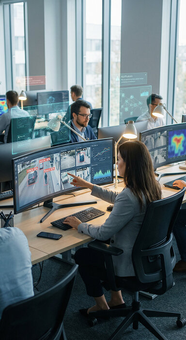 Biometric facial recognition icon with a verified checkmark.