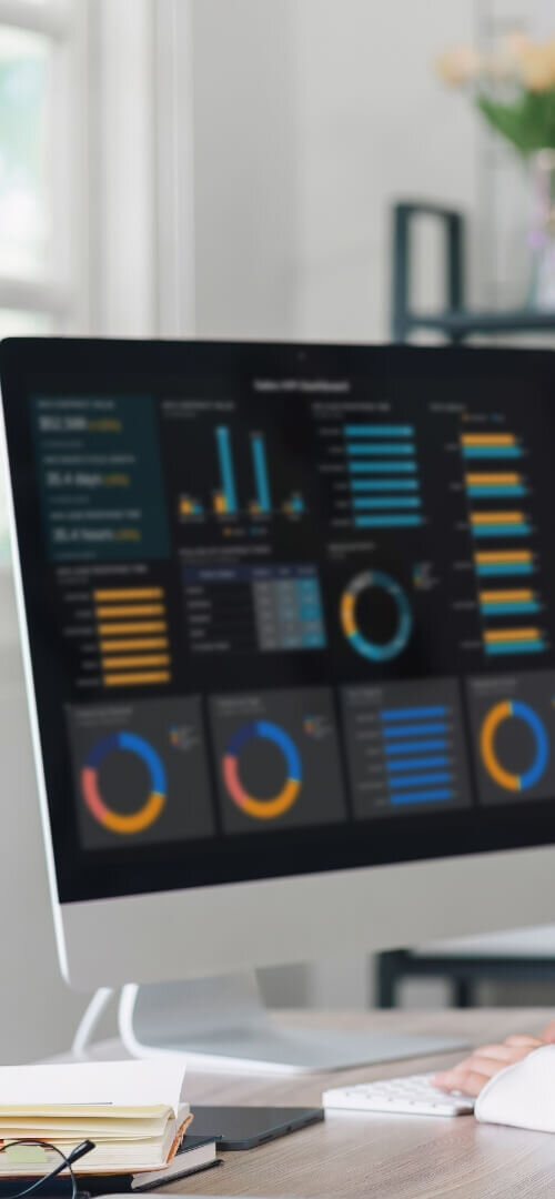 A digital BI dashboard interface, showcasing bespoke web app development services for effective Custom Web Application development Services tailored to data-driven decision-making.