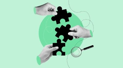Design Retainer Services featuring hands connecting puzzle pieces. Get inspired by retainer design ideas for seamless project solutions