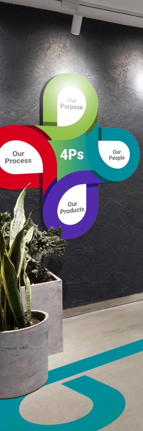 Offline Print Design Services featuring a creative visual of a green chair balanced on a hand, symbolizing the precision of print design solutions