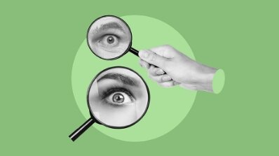Magnifying glasses focusing on eyes, symbolizing a digital marketing service's channel effectiveness audit on the 'Channel Effectiveness Audit' page